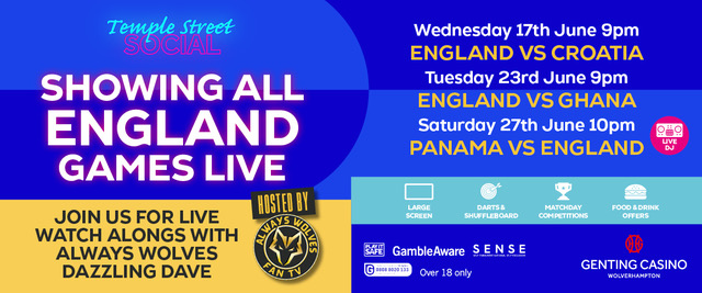 Temple Street Social - Live England Football